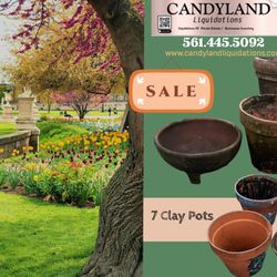 Vintage Clay Pots Lot Sale 