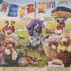 Puppies Playing 1000 Piece Jigsaw Puzzle