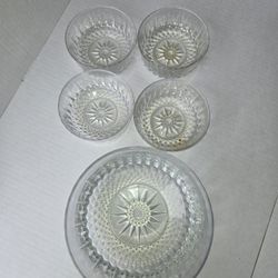 Crystal Serving Dish And Salad Bowl Set