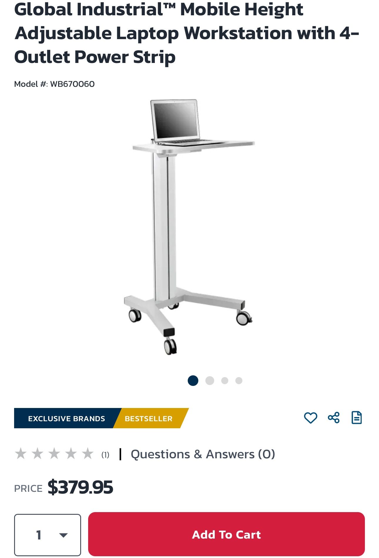 Global Industrial - Mobile Laptop Workstation (NEW)