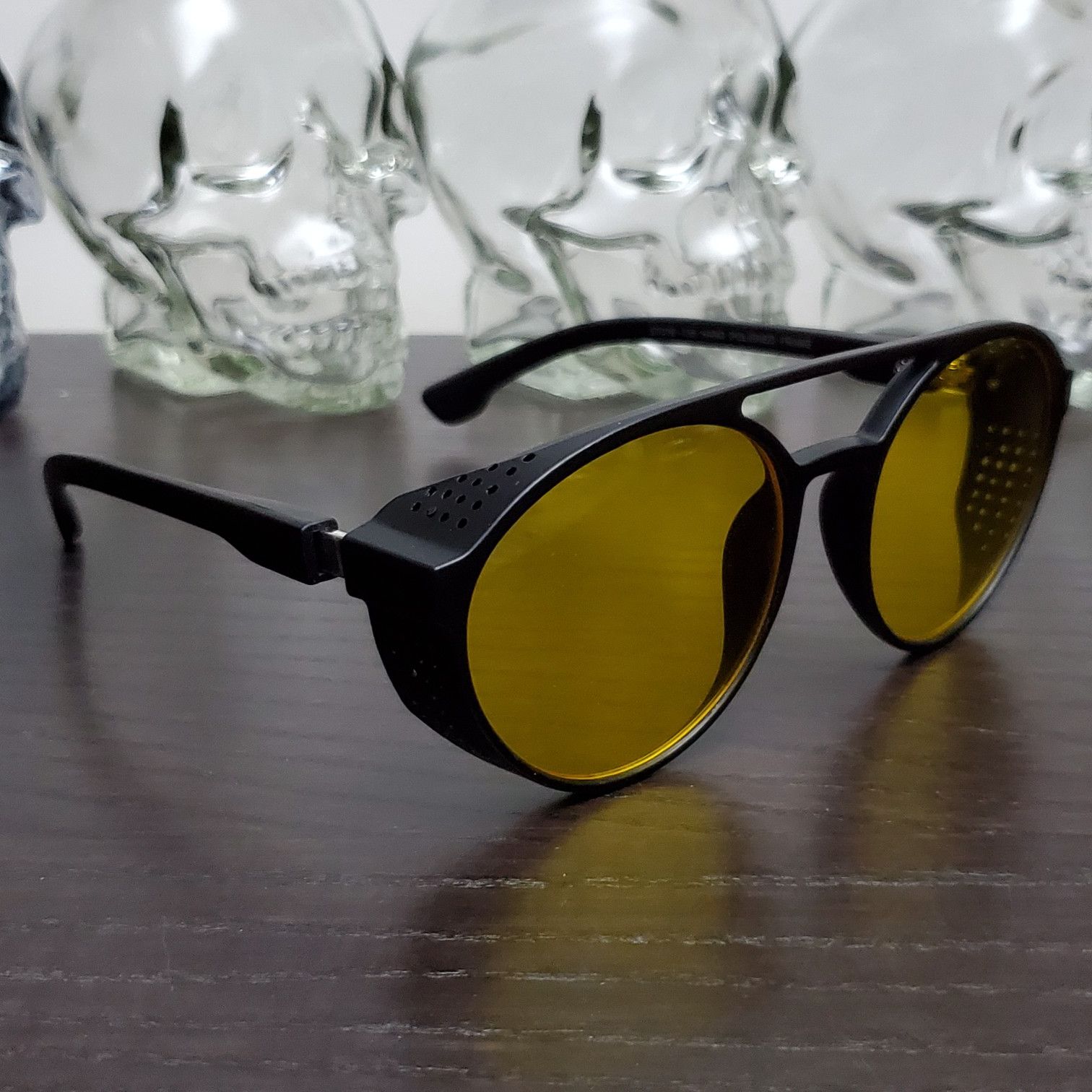 AVIATORS RocknRoll Sunglasses RETRO Lenses Flat Black Frames