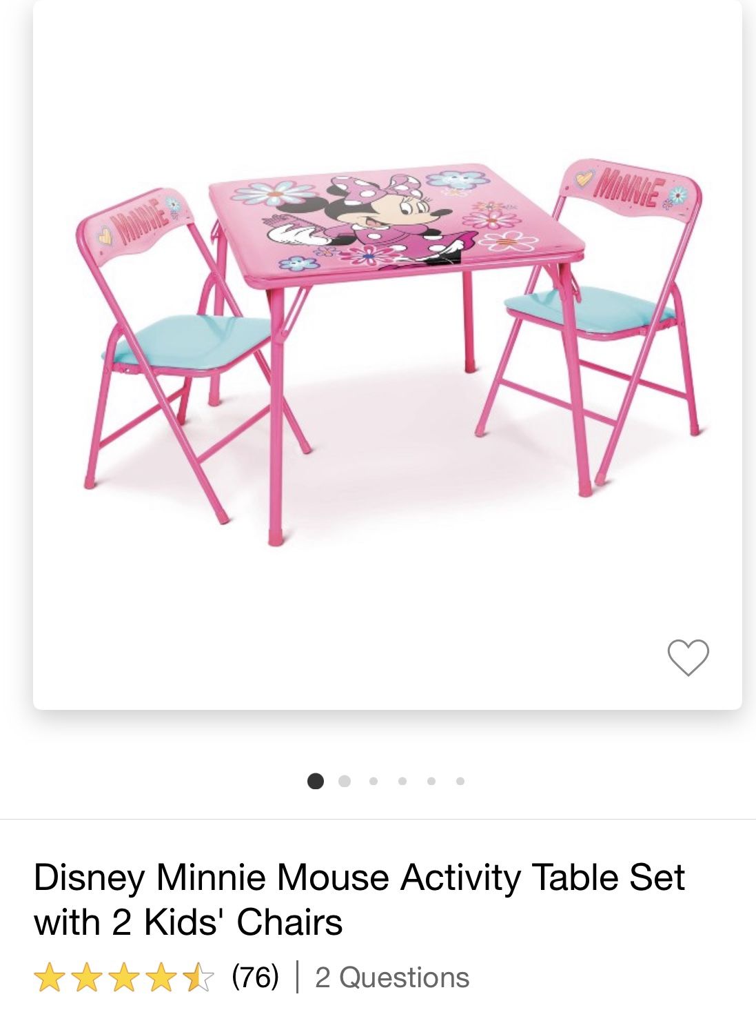 Minnie mouse folding table and chairs online