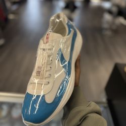 Prada America Cup Patent Low Aqua 