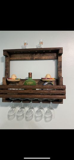 Wine Stand W/ Wine Glass Storage 