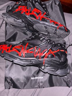 Balenciaga Runners Black with red Graffiti