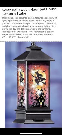 Solar Halloween Haunted House Lantern Stake