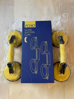 FCHO Glass Suction Cups Heavy Duty for Tile Glass Lifting 2 Pack Yellow