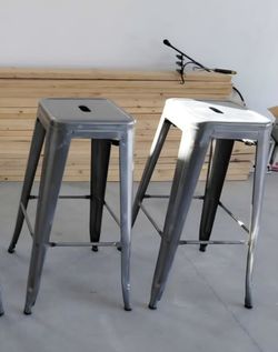 Metal Industrial Bar Stools Set of 4