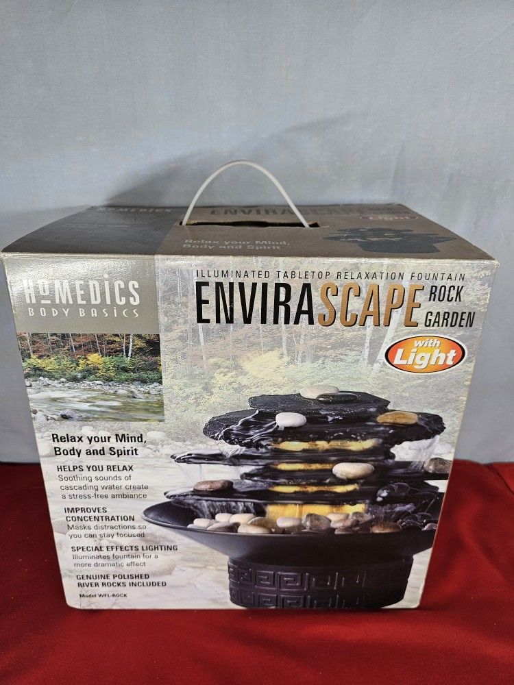 Homedics Envirascape Rock Garden Relaxation Table Fountain Illuminated
