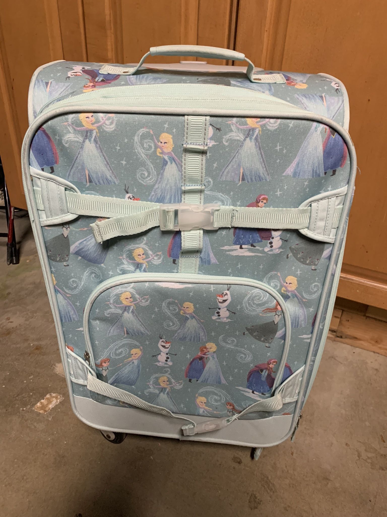 Pottery Barn Mackenzie Aqua Disney Frozen Luggage Large