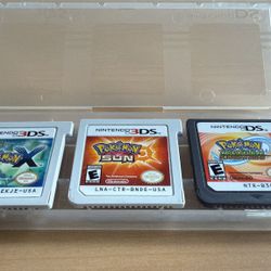 Pokémon Game Lot — X, Sun (3DS) + Ranger Guardian Signs (DS) — Authentic Cartridges Only