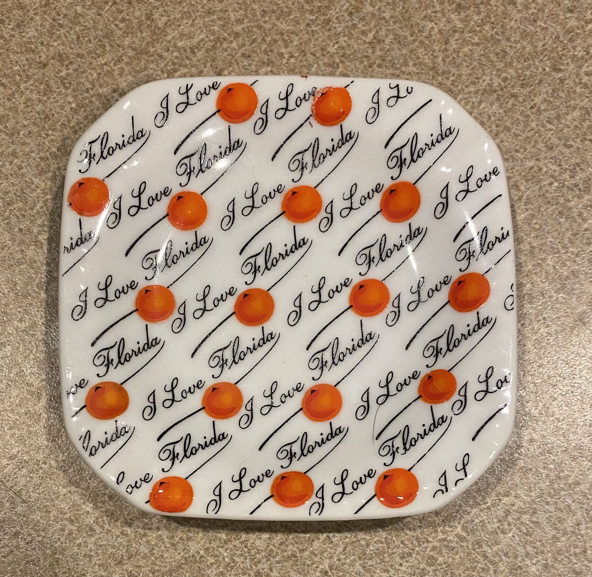 Vtg 1981 “I Love Florida” Trinket plate
