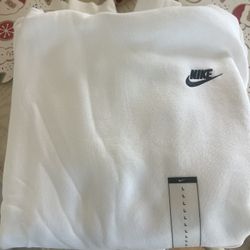Nike Sweatshirt Mens Large White Club Pullover Hoodie Sweater L