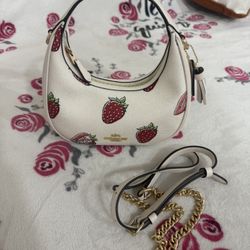 Authentic White and pink Coach strawberry bag