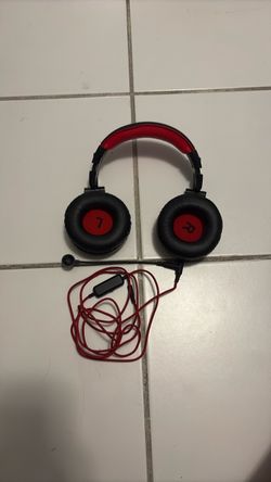 Black and Red Wired Gaming Headset with Mic