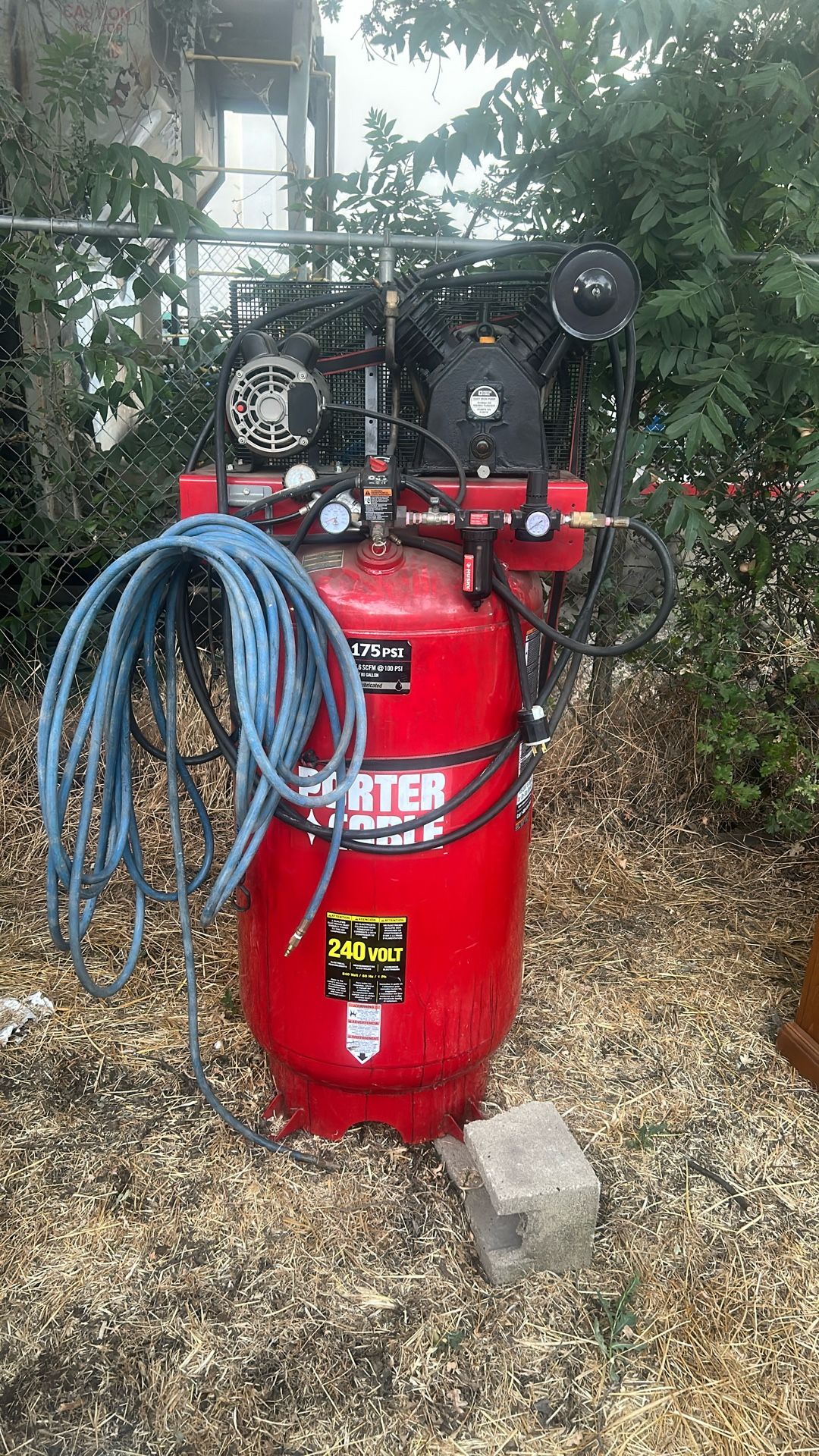 Porter Cable 80 Gallon 6hp, 175 Psi ,240volt air compressor