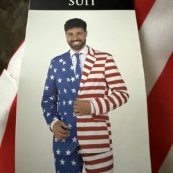 Halloween Costume Adult American Flag Blazer