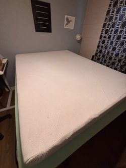Queen sized mattress and platform frame