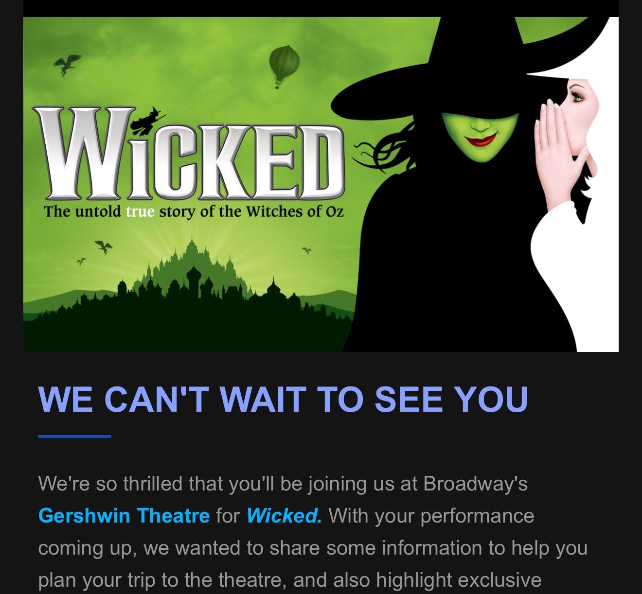 1 Wiked Ticket at The Gershwin