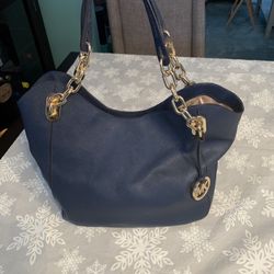 Authentic Rare Hard To Find Michael Kors Navy Tote