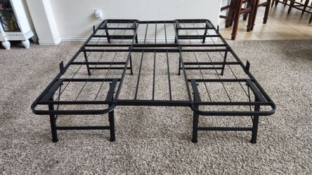 Full Size Steel Tool-Free Assembly Platform Bed Frame with Underbed Storage. No Box Spring Needed. 53.5"W x 75"L x 12"H