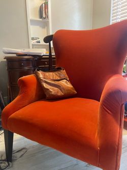 Orange Wingback Chair