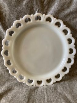 VTG White Milk Glass Platter