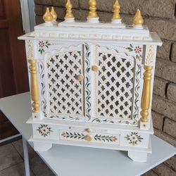 D'Dass Sheesham MDF Wooden Pooja Temple Puja Mandap for Home