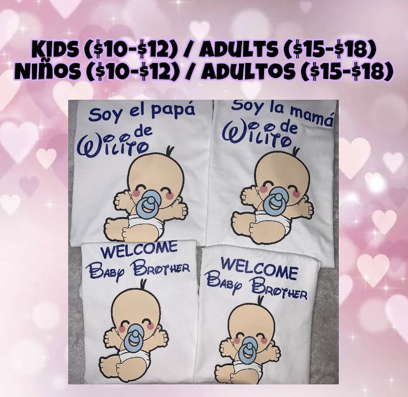 Baby Shower Costume / Personalized / T-shirt’s / Playeras Personalizadas Para Baby Shower