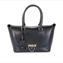 Authentic Valentino Demilune Flap Satchel Leather with dust bag