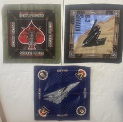 Lot Of 3 Vintage 90’s USA Military Bandanas/Hankerchiefs-US Army-US Air Force-US Navy