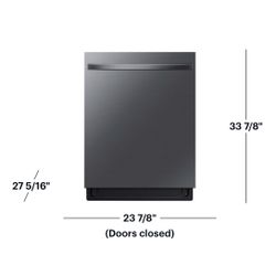 💦 NEW Samsung Smart 42dBA Dishwasher StormWash+ & Smart Dry Black Stainless Steel DW80B7071UG