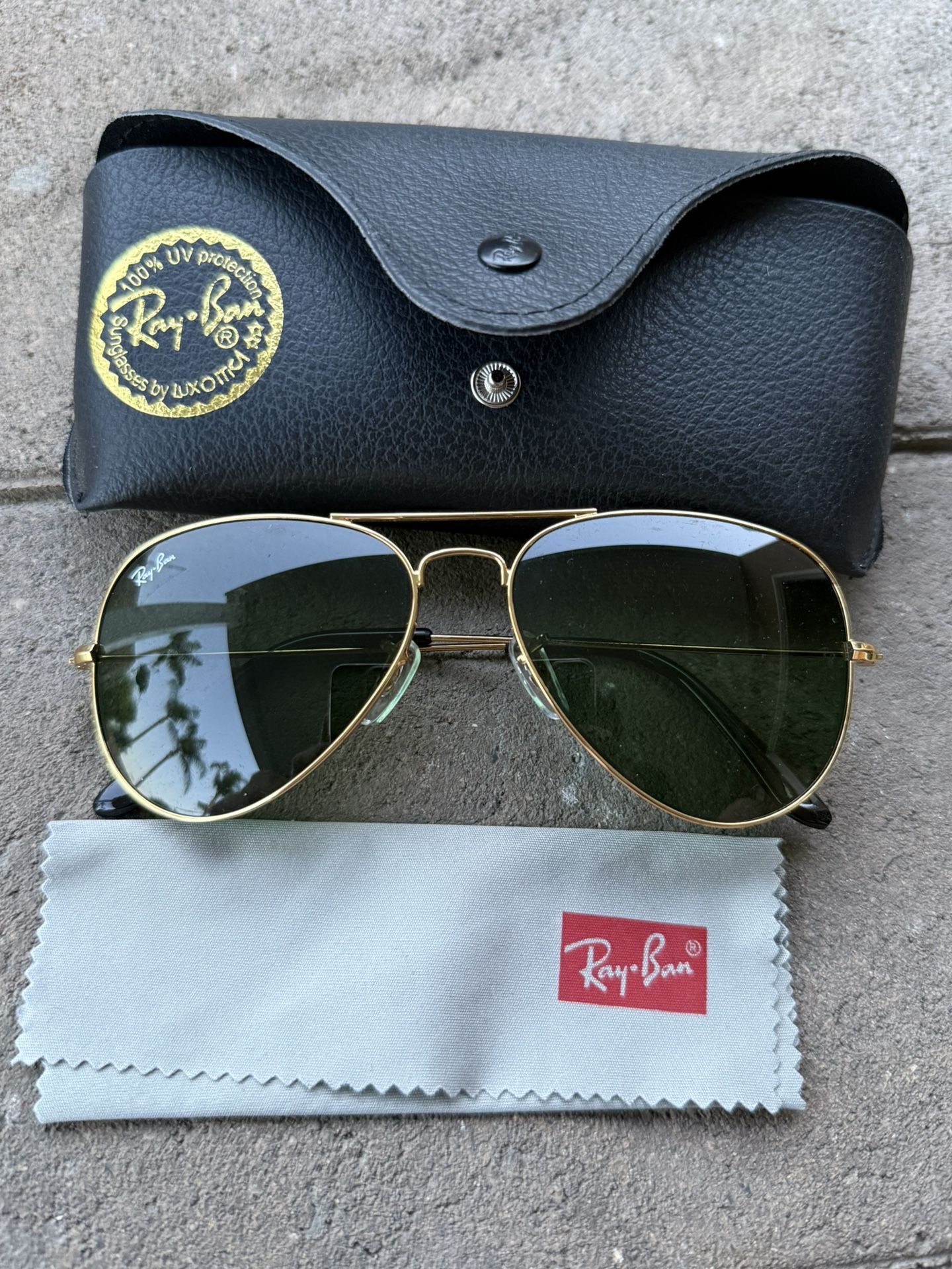 Rayban Aviator Sunglasses Gold Frame Classic Lenses Polarized