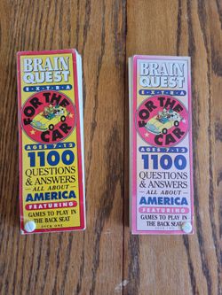 2 vintage sets of Brain Quest Extra for the car Q and A sets All about America ages 7-12