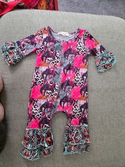 Cloves closet western romper size 6/12 months