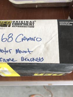 68 Camaro Motor Mount Frame Brackets
