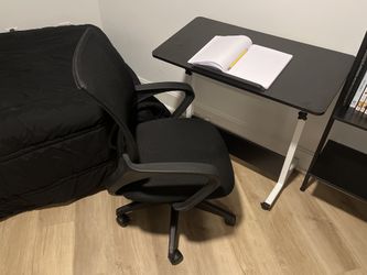 Adjustable Laptop Desk w/ Wheels + Office Chair – Work Setup Ready