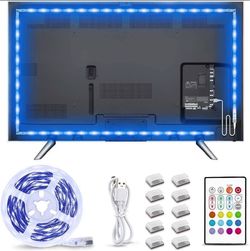 14.8ft RGB Strip for 60-70in TV, 4096 DIY Colors Options, Smart Ambient Lighting for Bedroom & Gaming Room Decor