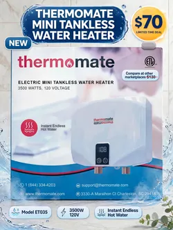 Thermomate Electric Mini Tankless Water Heater ET035