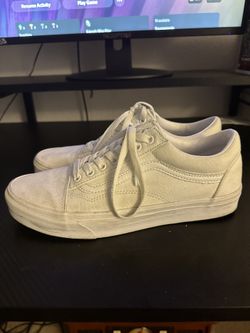 all white old school vans