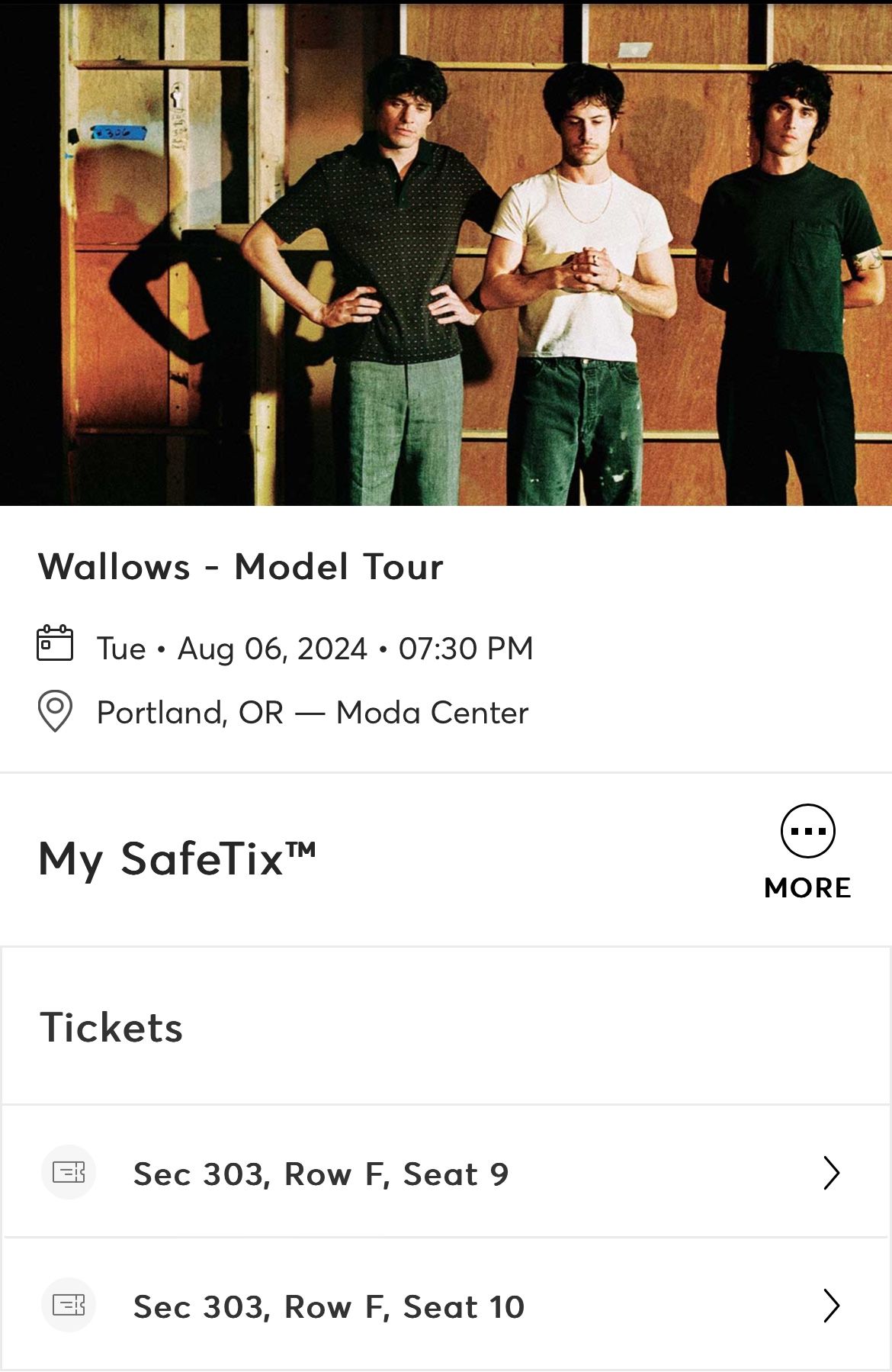The Wallows - (2 Tickets) - Aug. 6 - Sec 303