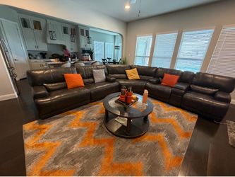 Leather sectional and Recliner