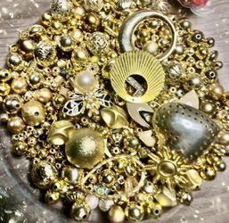 Vintage gold, beads, and trinkets.
