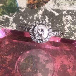 White Gold Halo Real Diamond Engagement Ring