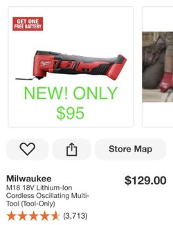 New in box Milwaukee M 18 multitool only $95
