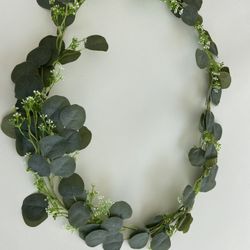4 garlands - Seeded Flower Eucalyptus Greenery Leafy Garland 6.5 feet