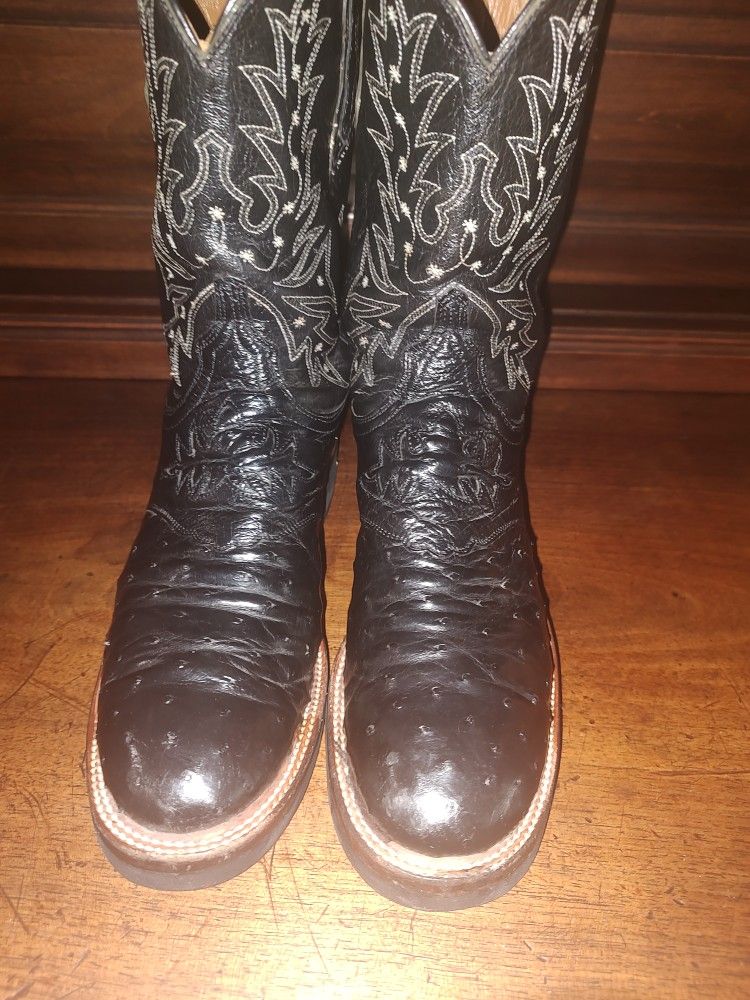 Lucchese 2000(Style T1500HD) Women's 9B black full quill ostrich boots