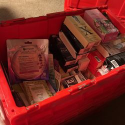 Huge Tote Full Of Cologne, Men’s And Women’s Hair Dye Skin Mask For Your Face For Your Eyes For Your Feet All Name Brand