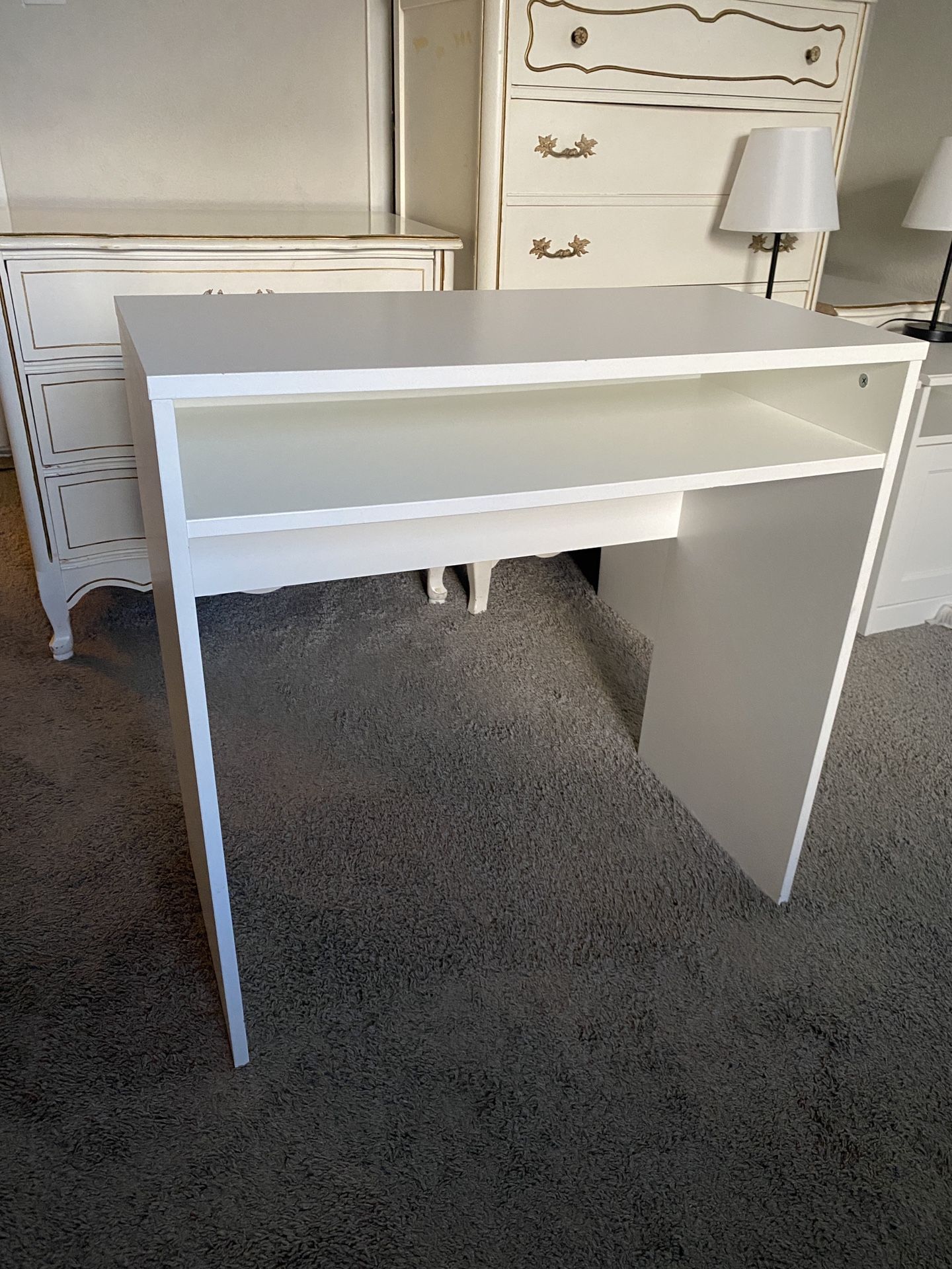 White Study Laptop Writing Dorm Desk