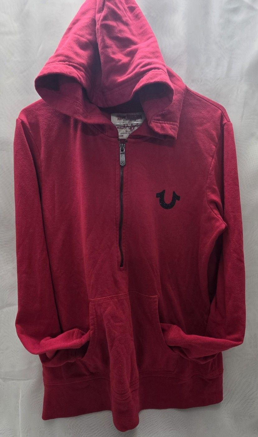 True Religion Indian Women Medium Zip Up Hoody Armpit To Armpit 21" Length 24" 